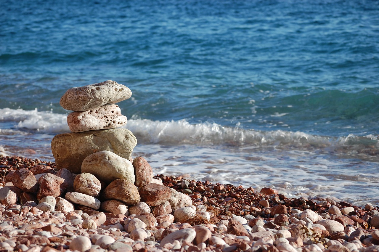 the stones water sea free photo