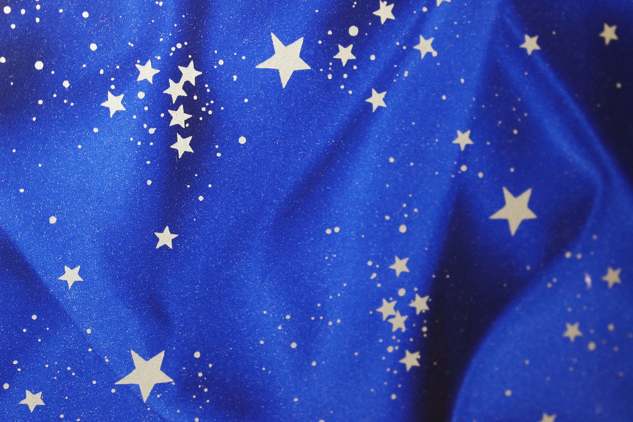 the substance blue fabric stars free photo