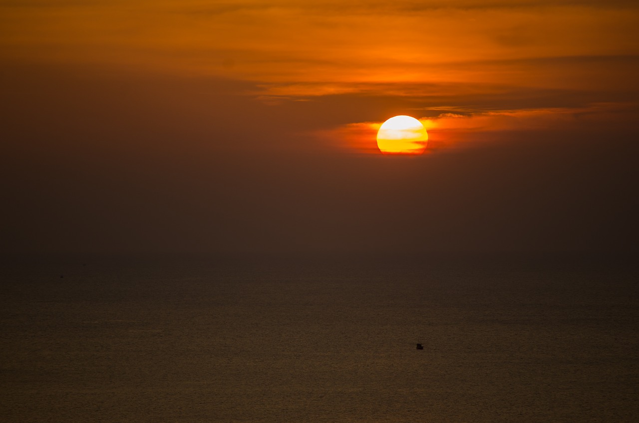 the sun sea sunset free photo
