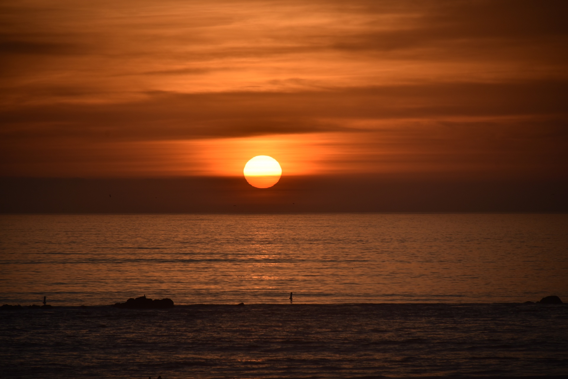 sunset ocean orange free photo