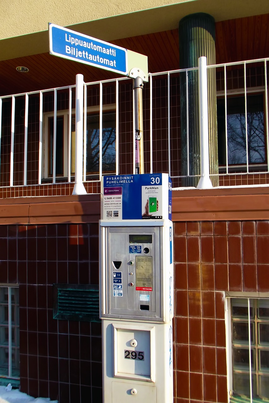 the ticket machine parking the device free photo