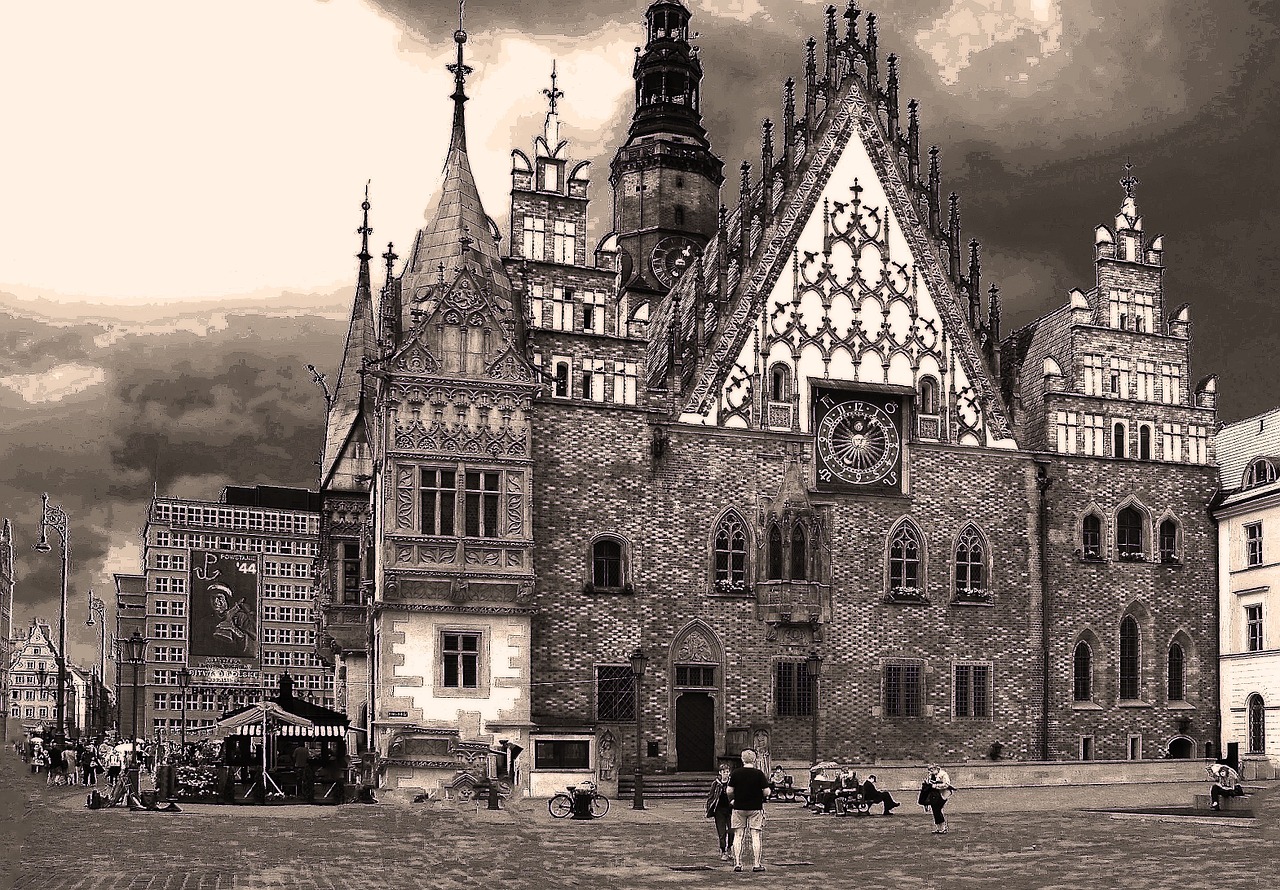 the town hall wrocław the market free photo