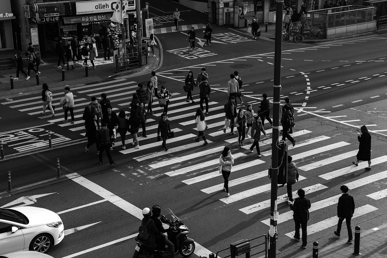 the traffic light pedestrian crossing people free photo