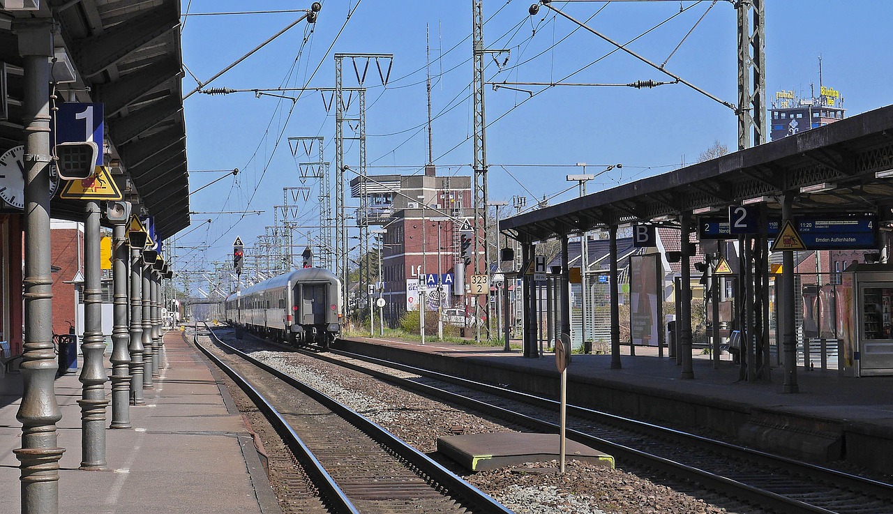 the train station is empty east frisia track climb free photo