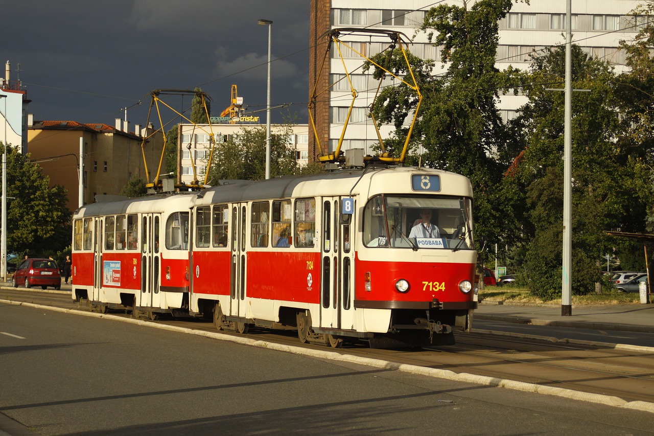 the tram transport prague free photo