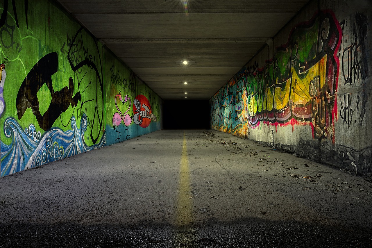the tunnel underpass graffiti was free photo