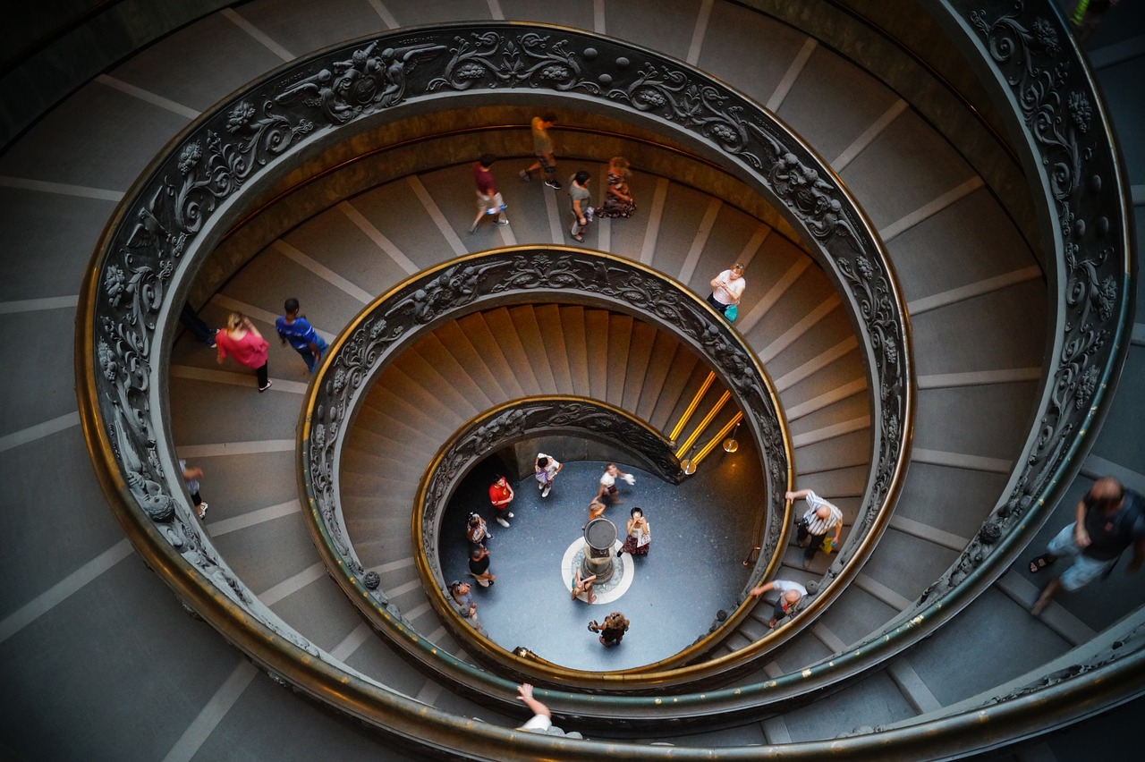 the vatican museum stairs free photo