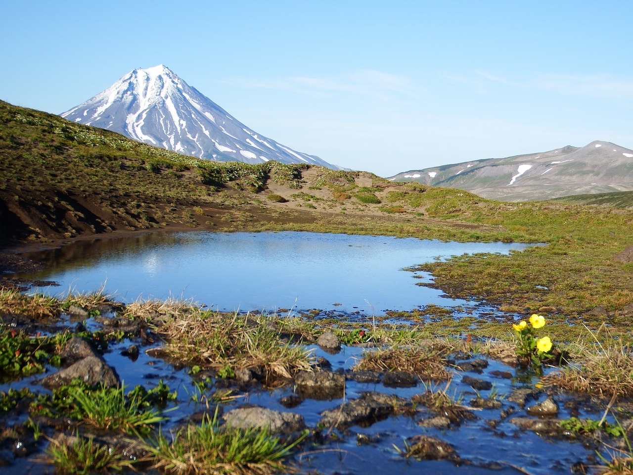 the viluchinsky volcano mountain plateau kamchatka free photo