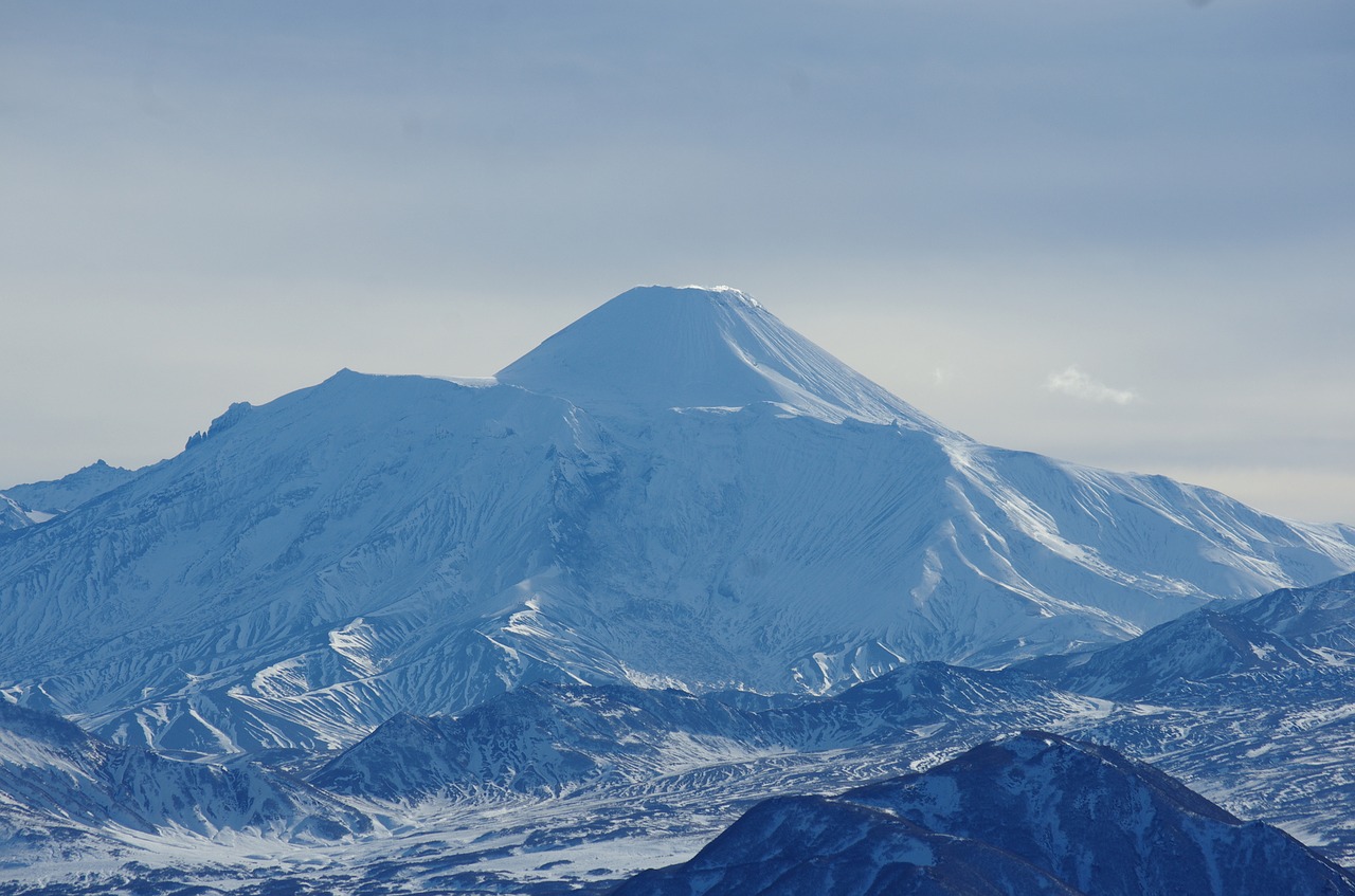 the volcano avachinsky kamchatka mountains free photo