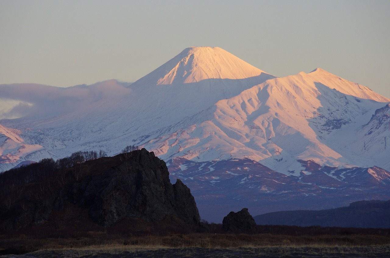 the volcano avachinsky kamchatka mountains free photo