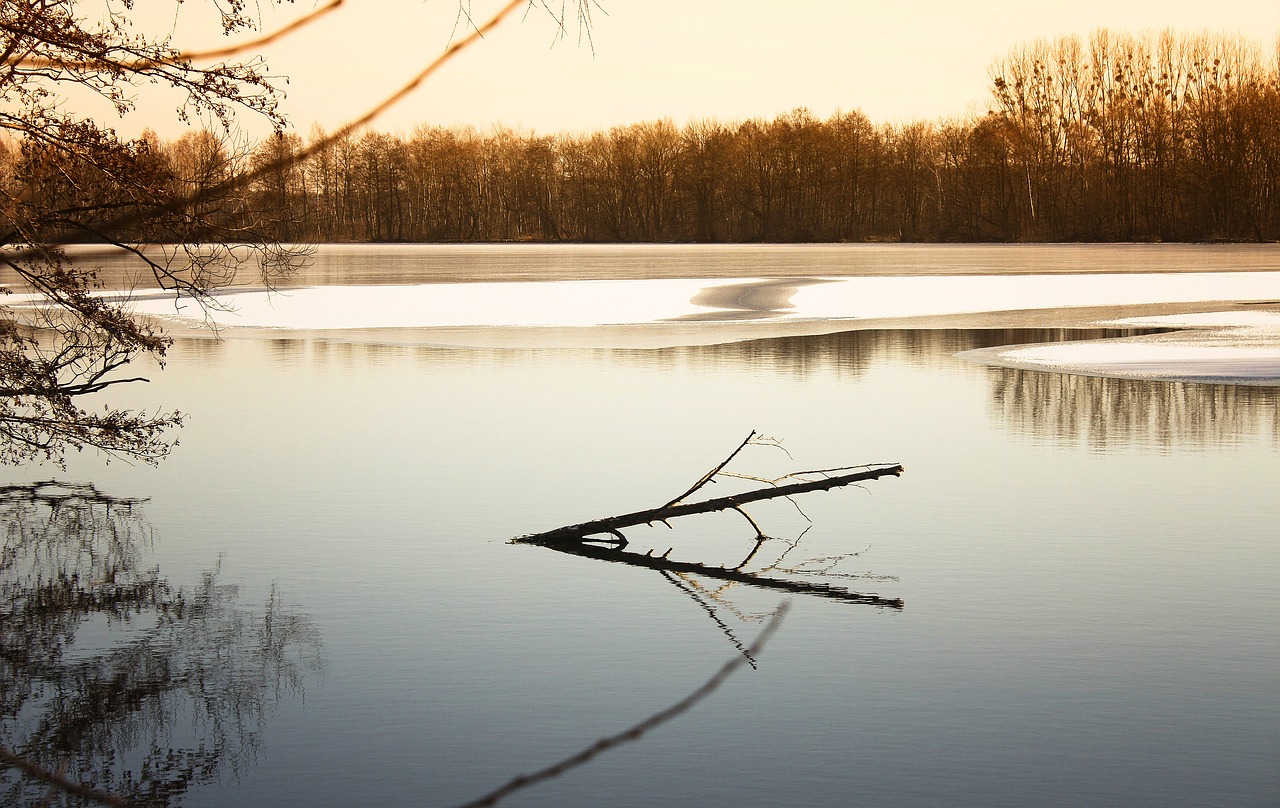 the wave is reflected monolithic part of the waters lake free photo