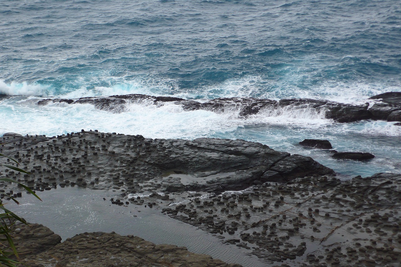 the waves sand beach stone stalls free photo