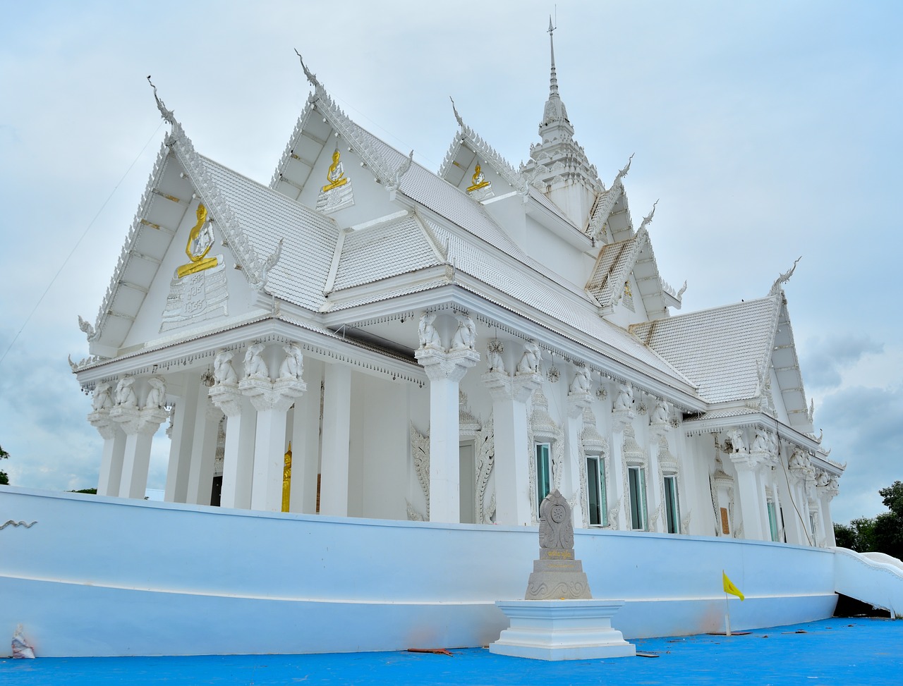 the white temple white church buddhist free photo