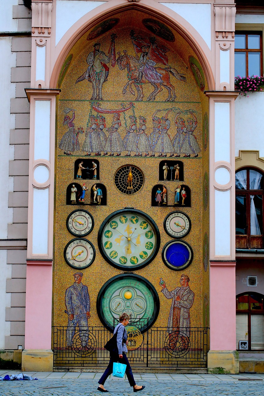 the woman walked clock tower czech central europe free photo