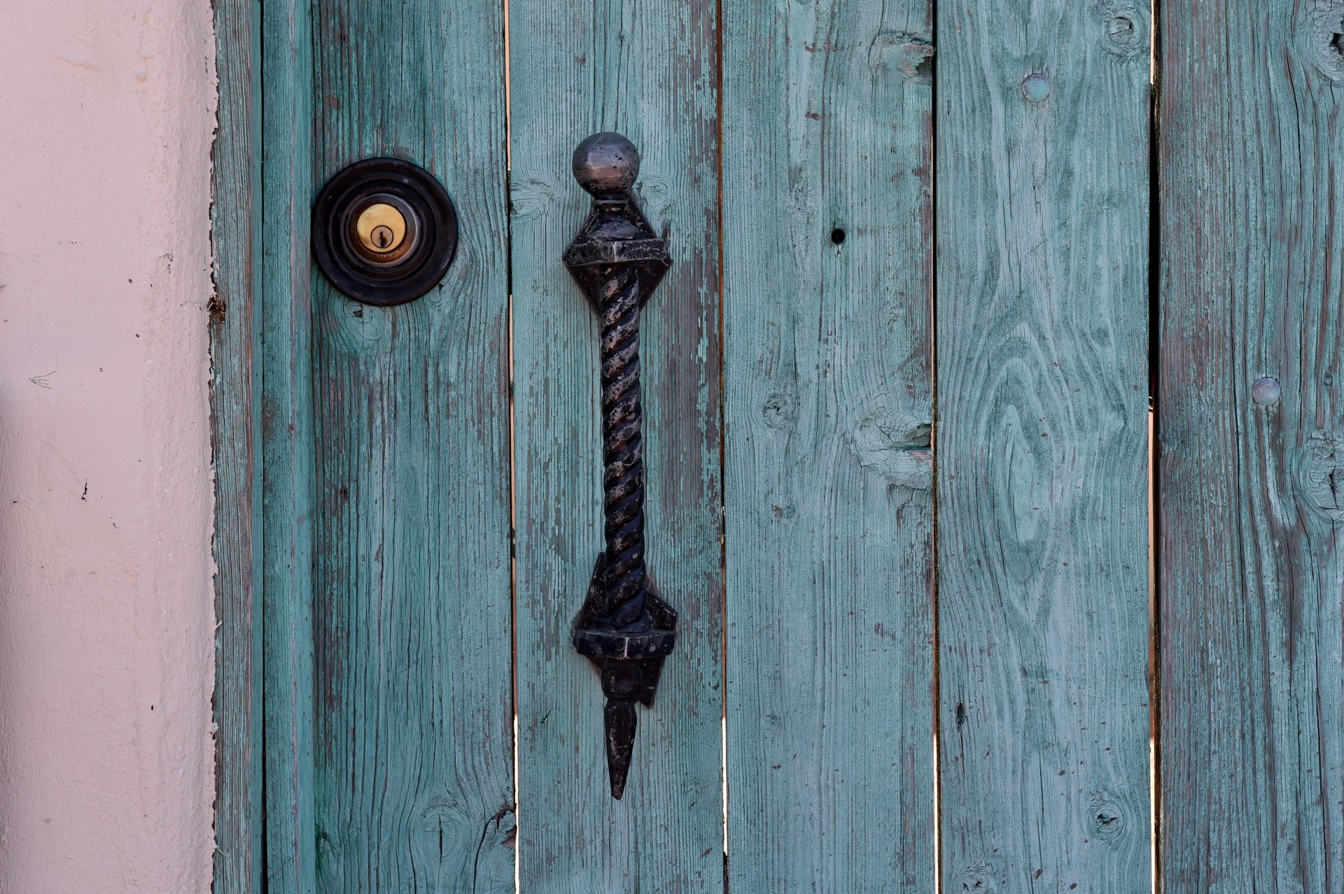 door wood turquoise blue free photo