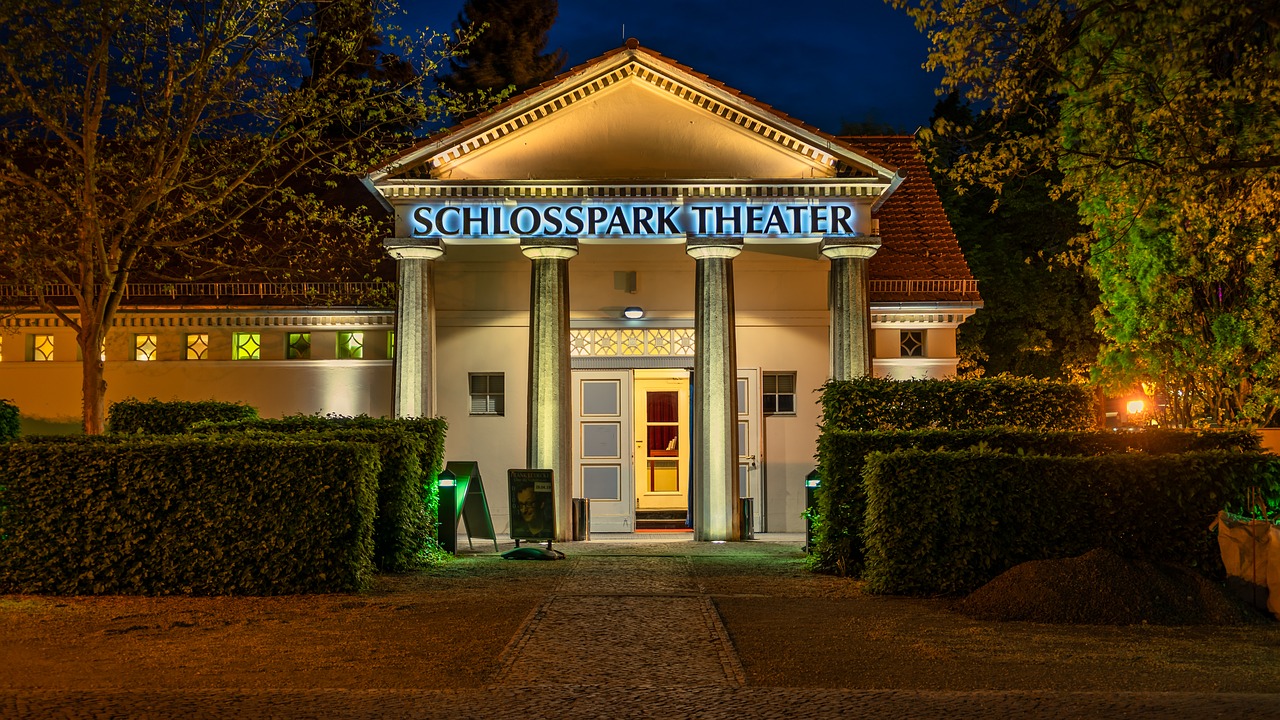 theater  berlin night  evening free photo