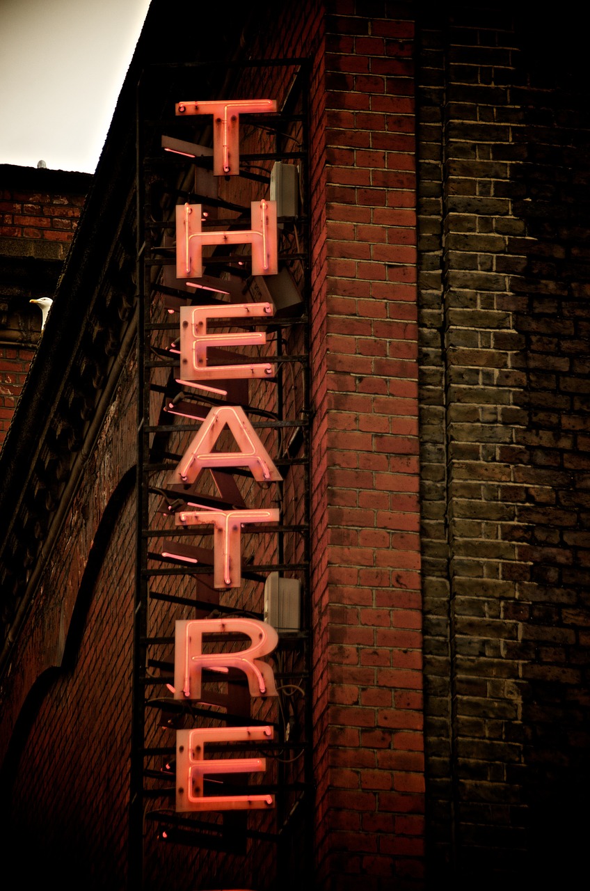 theatre sign neon free photo