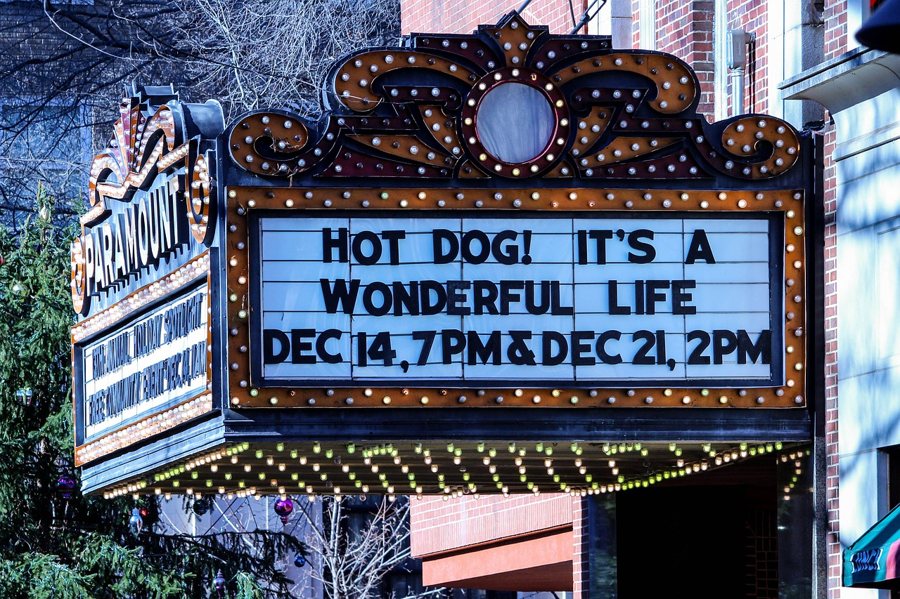 theatre marquee sign movie free photo