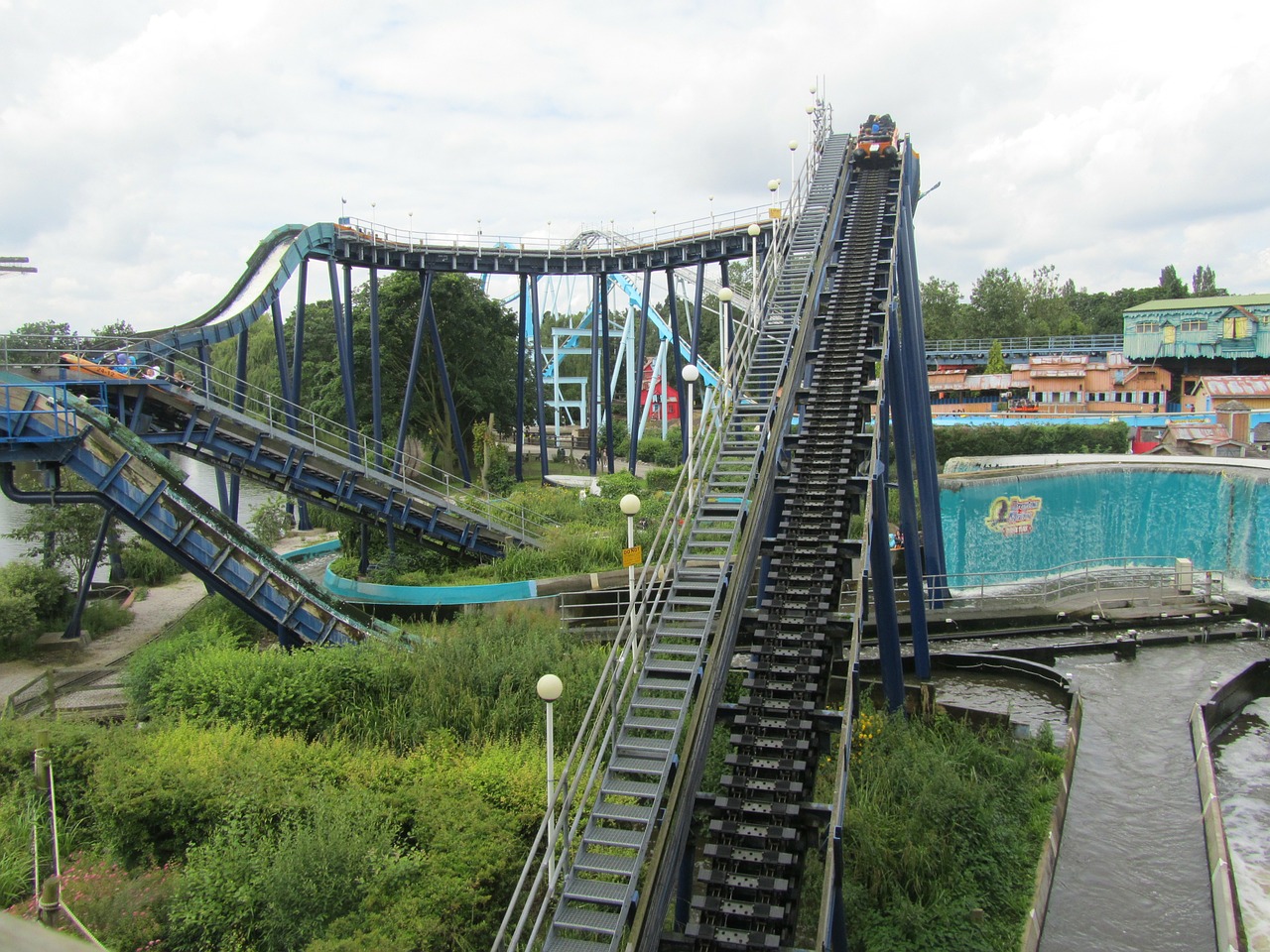 theme park roller coaster rides free photo