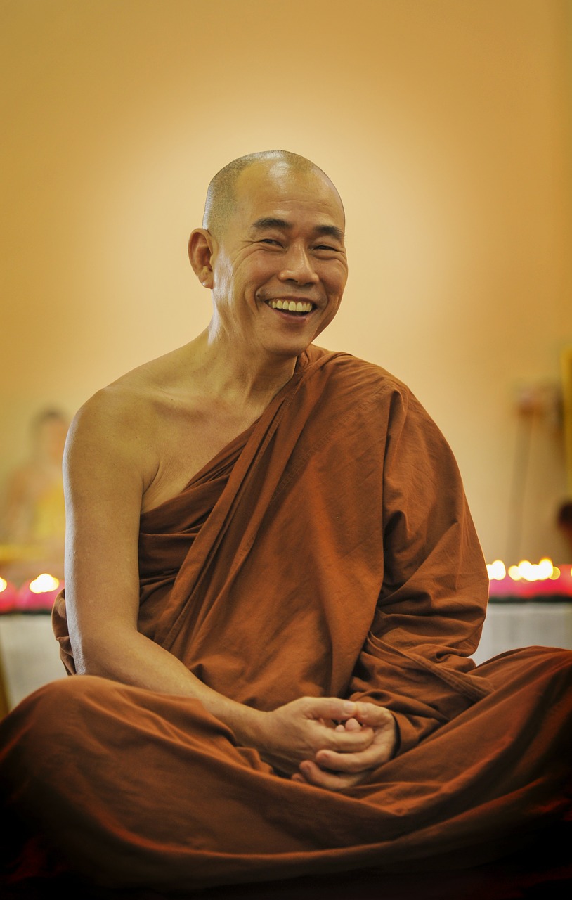theravada buddhism old smiling monk old monk free photo