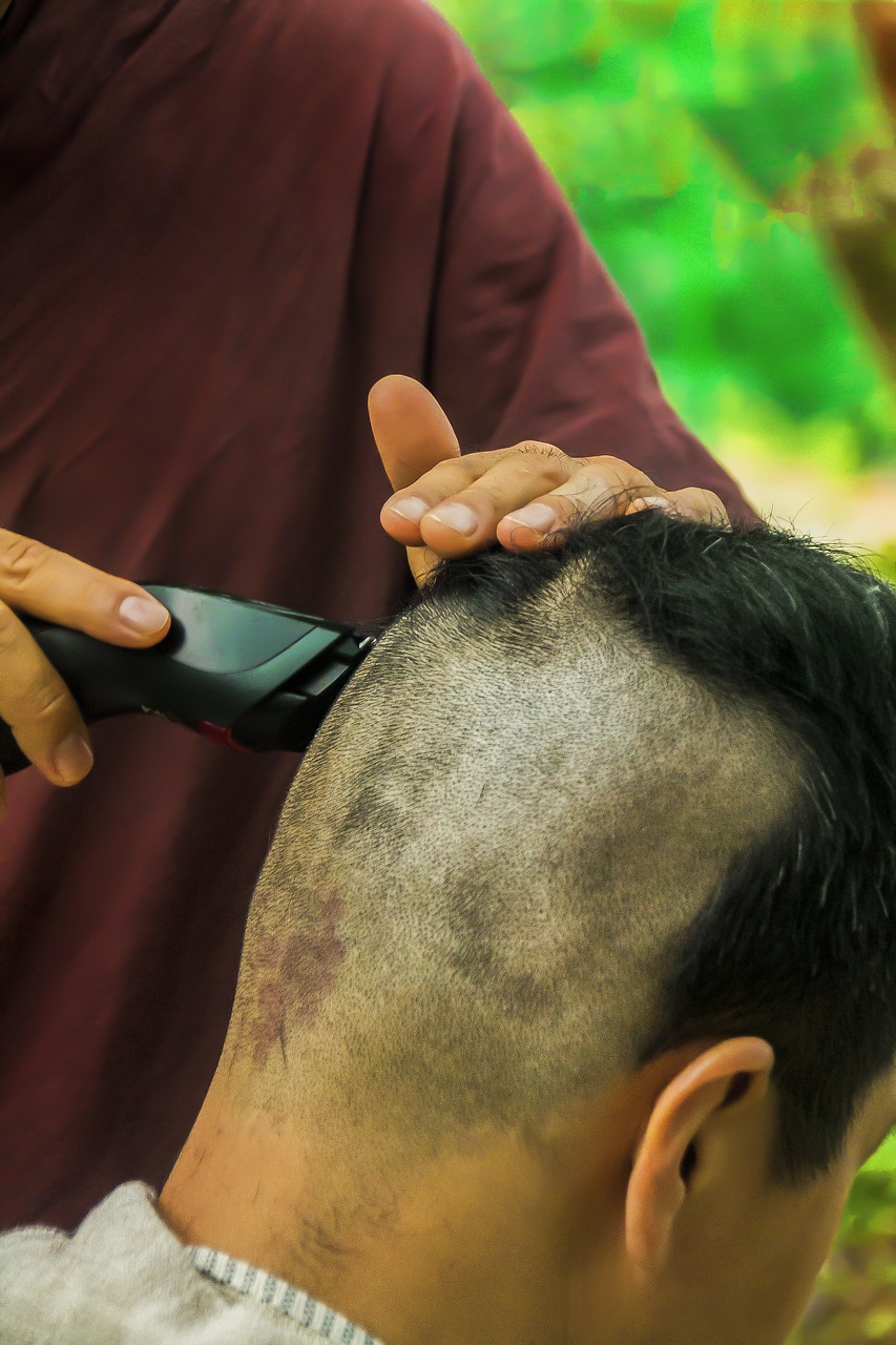 theravada buddhism shaving hair ordination free photo