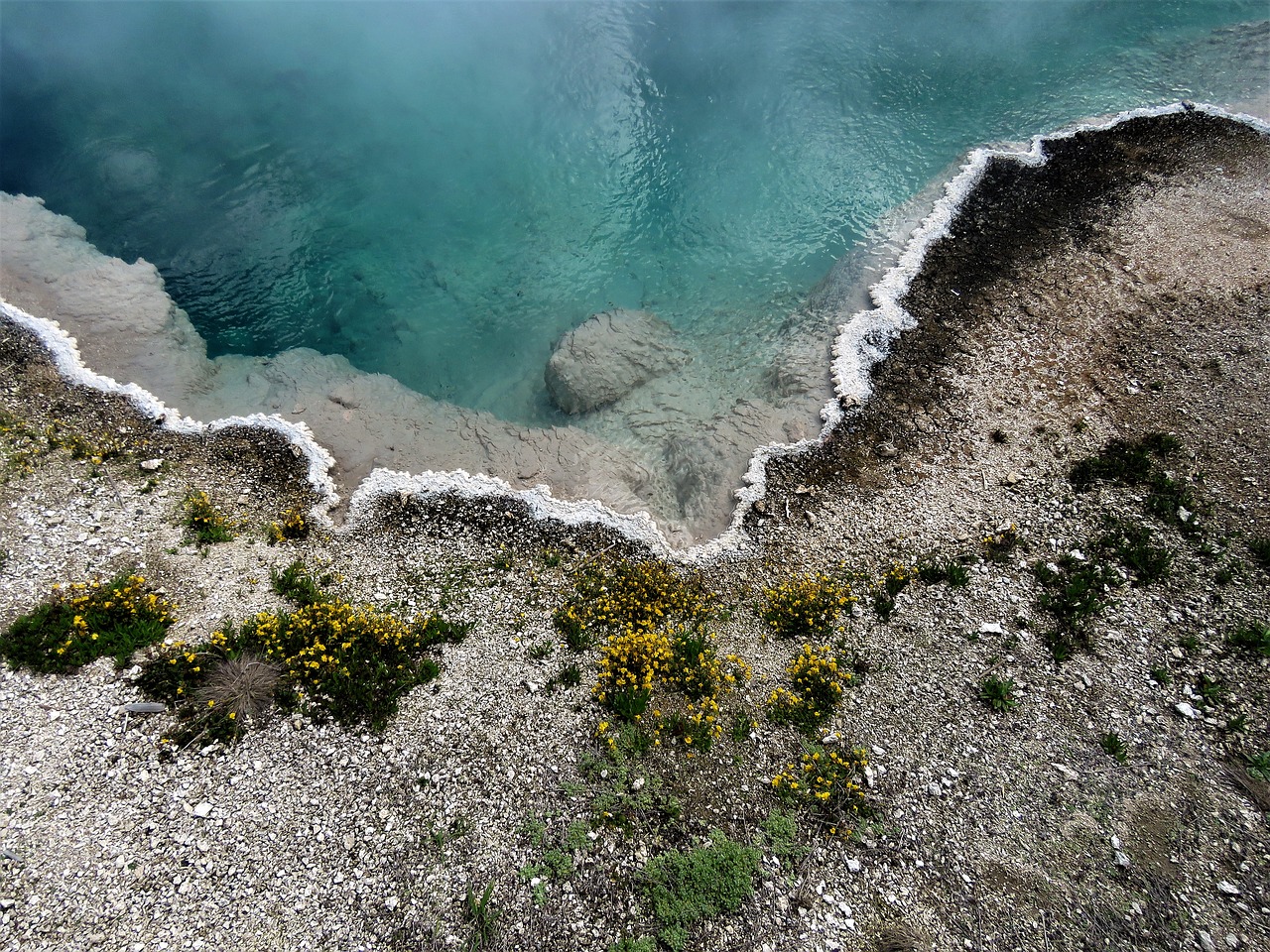 thermal pool  yellowstone  wyoming free photo