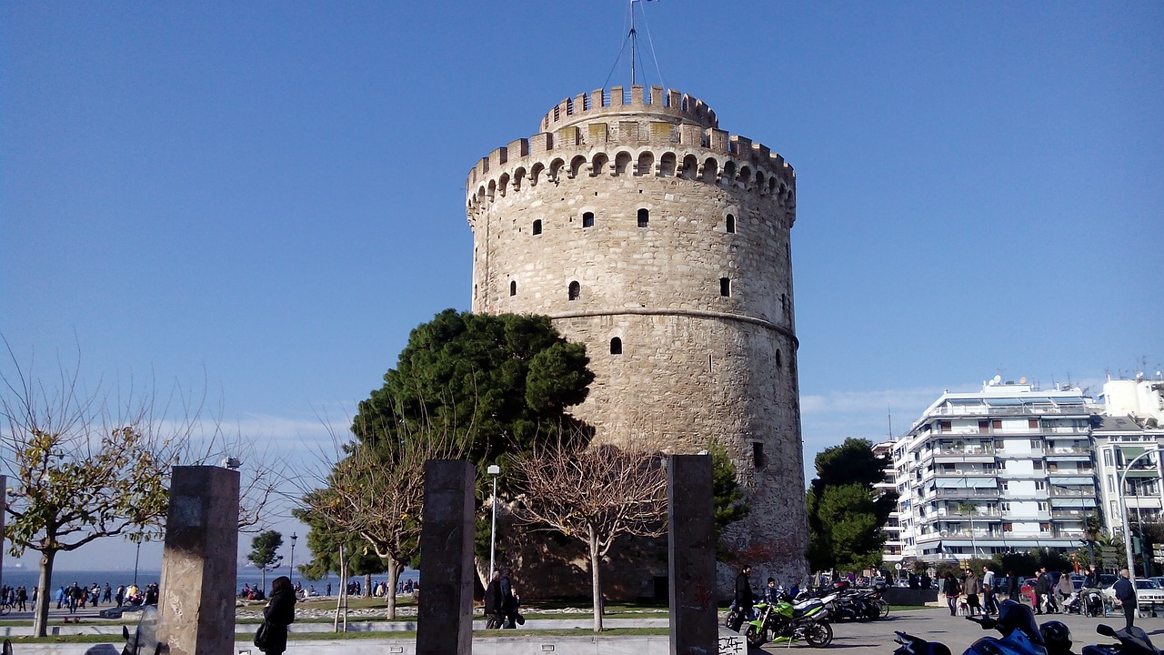 thessalonica white tower beach free photo