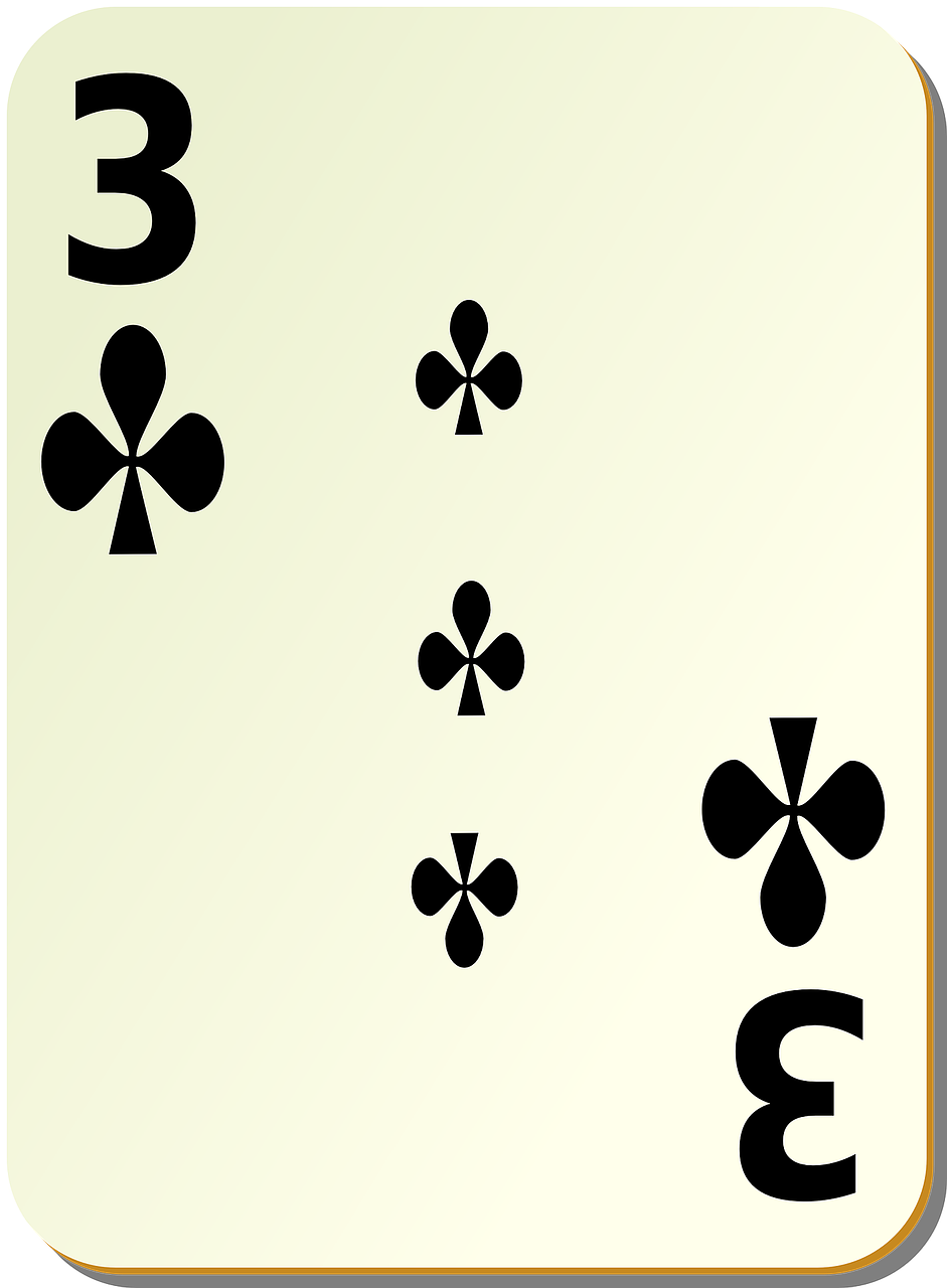three clubs card free photo