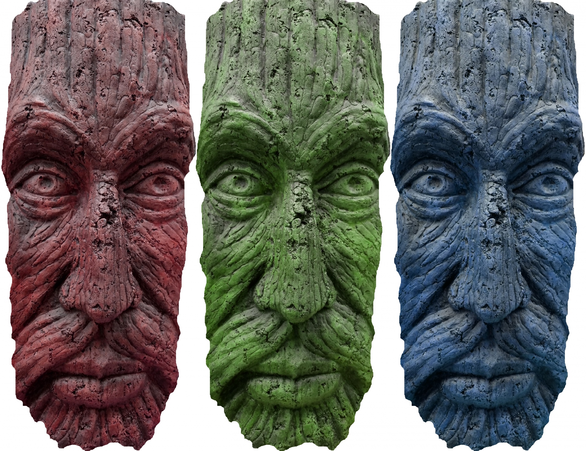 three masks totem symbol free photo