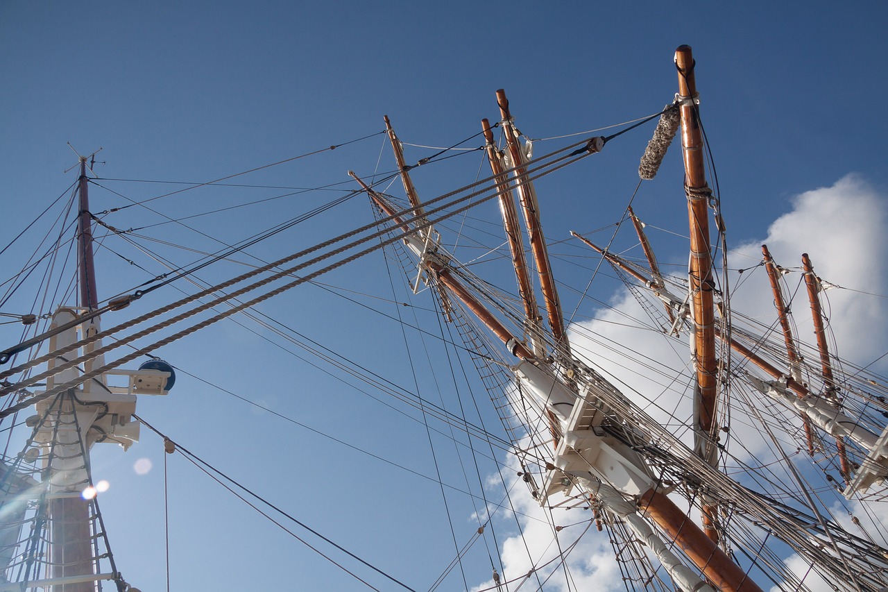 three masted sailing vessel rigging free photo