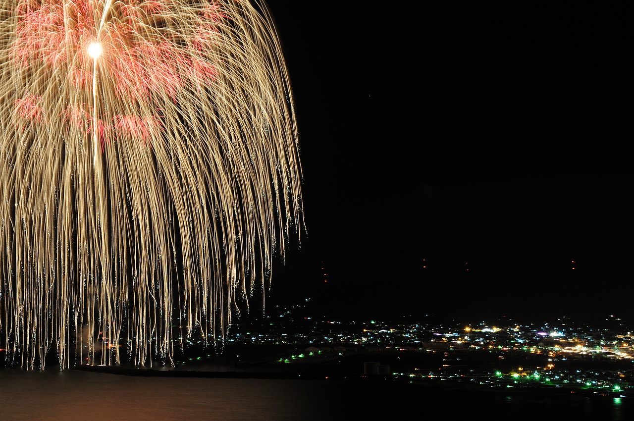 three shakus ball fireworks kagoshima prefecture free photo