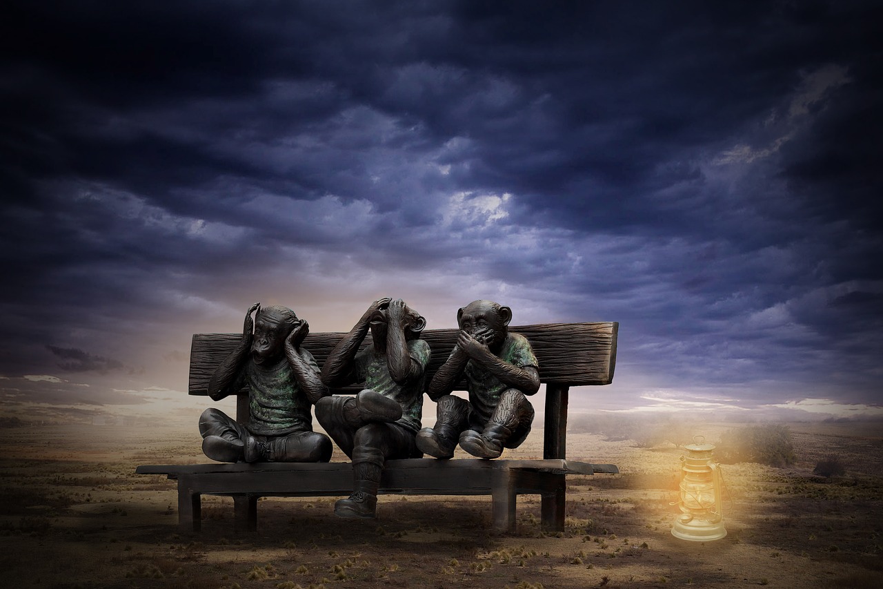 three wise monkeys see nothing nothing to say free photo