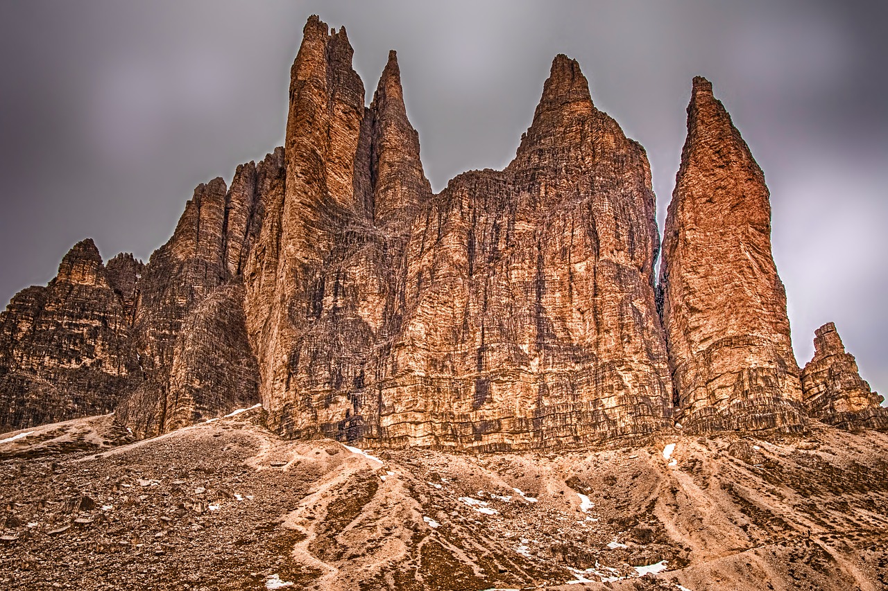 three zinnen  dolomites  landscape free photo