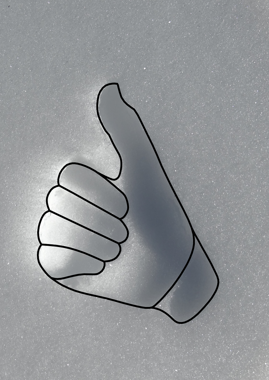 thumbs up contour relief free photo