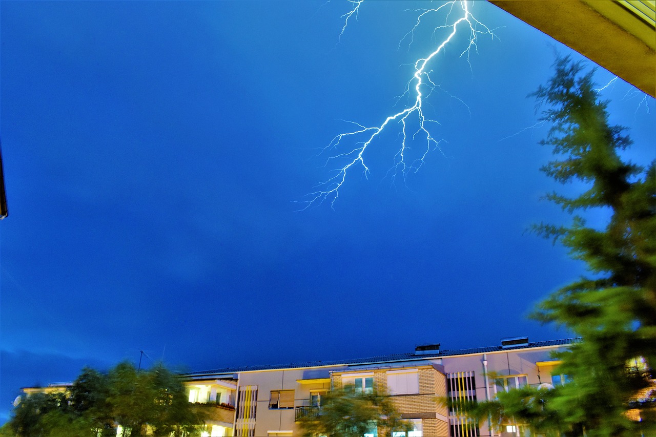 thunder raining storm free photo
