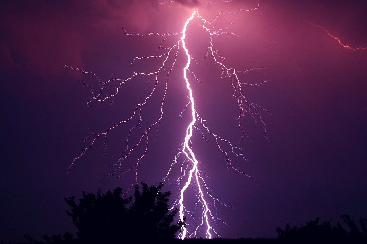 thunder thunderstorm violet free photo