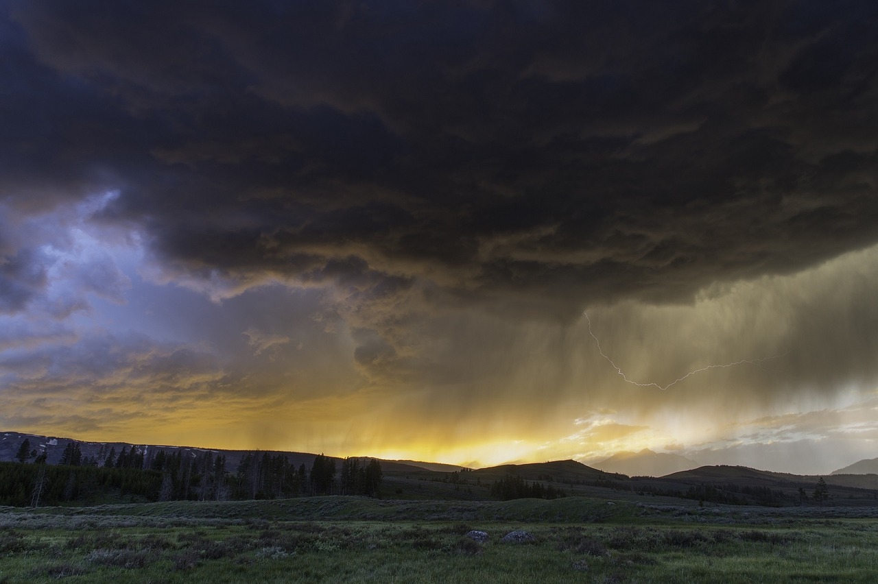 thunderstorm sunset sky free photo