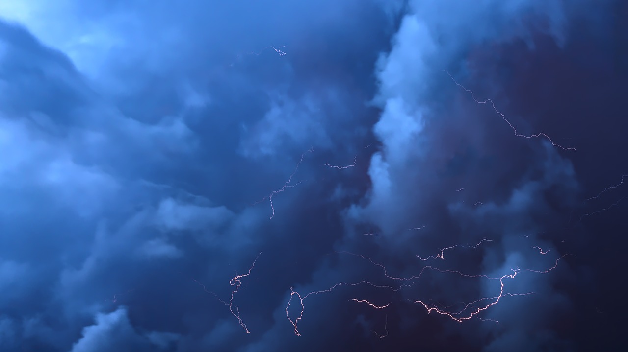 thunderstorm  clouds  flashes free photo