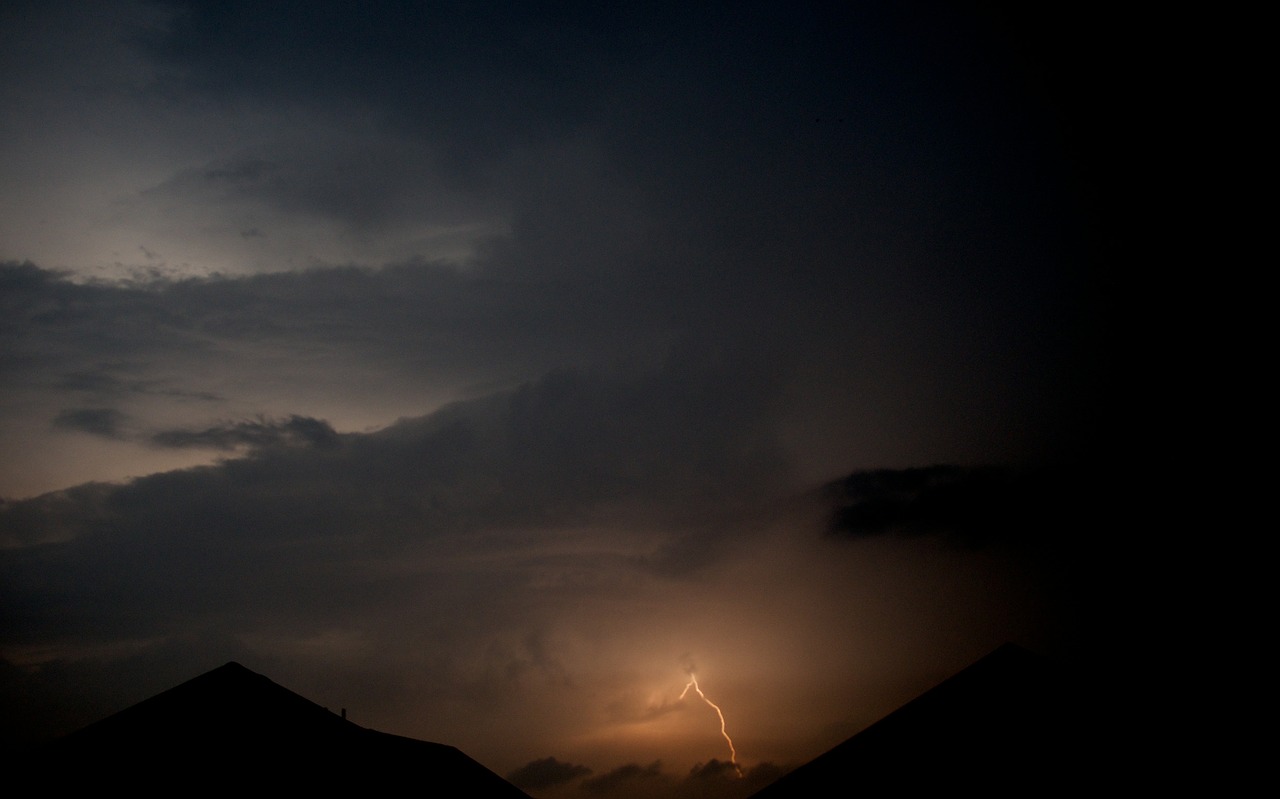 thunderstorm lightning clouds free photo