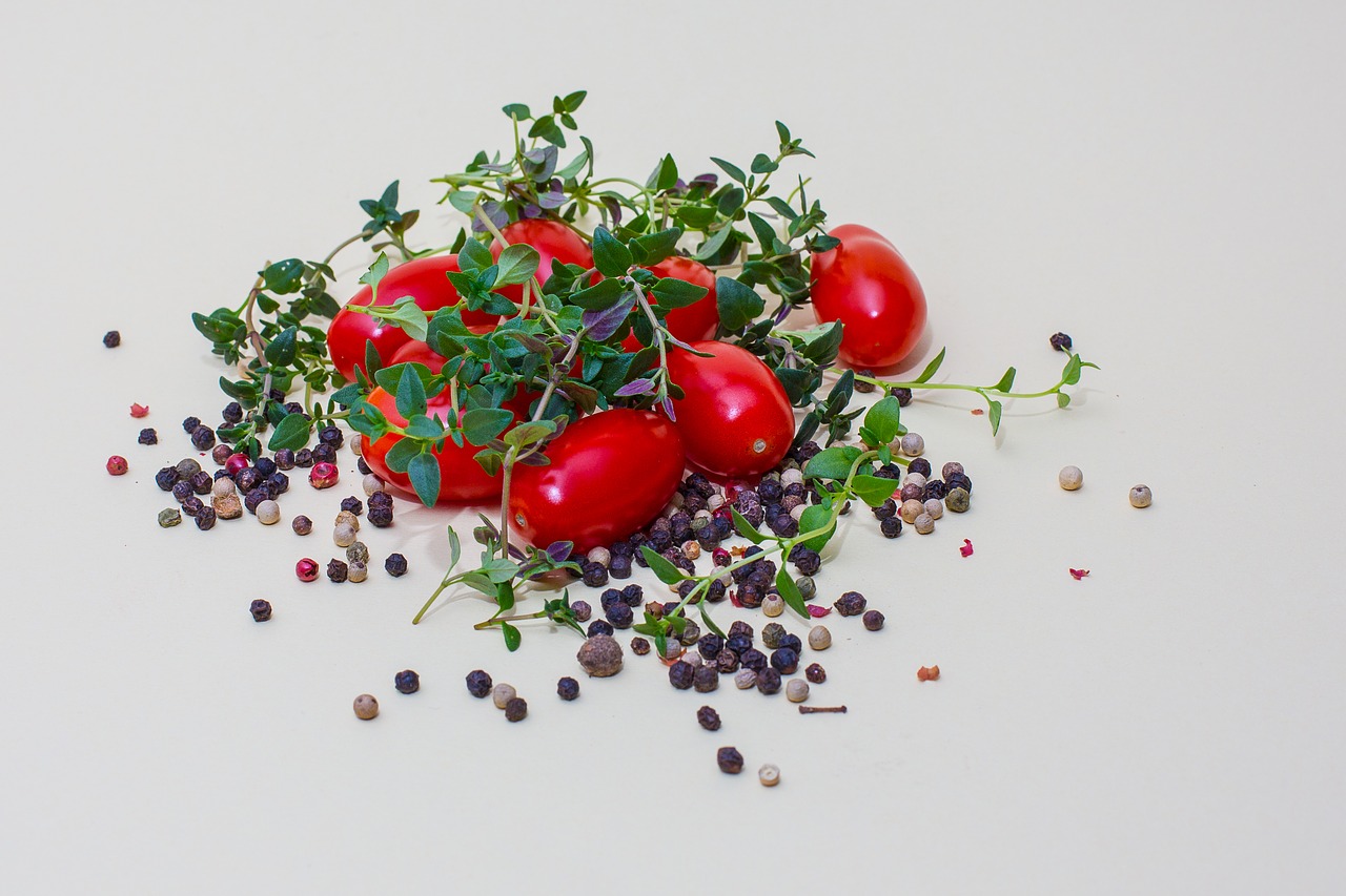 thyme tomatoes pepper free photo
