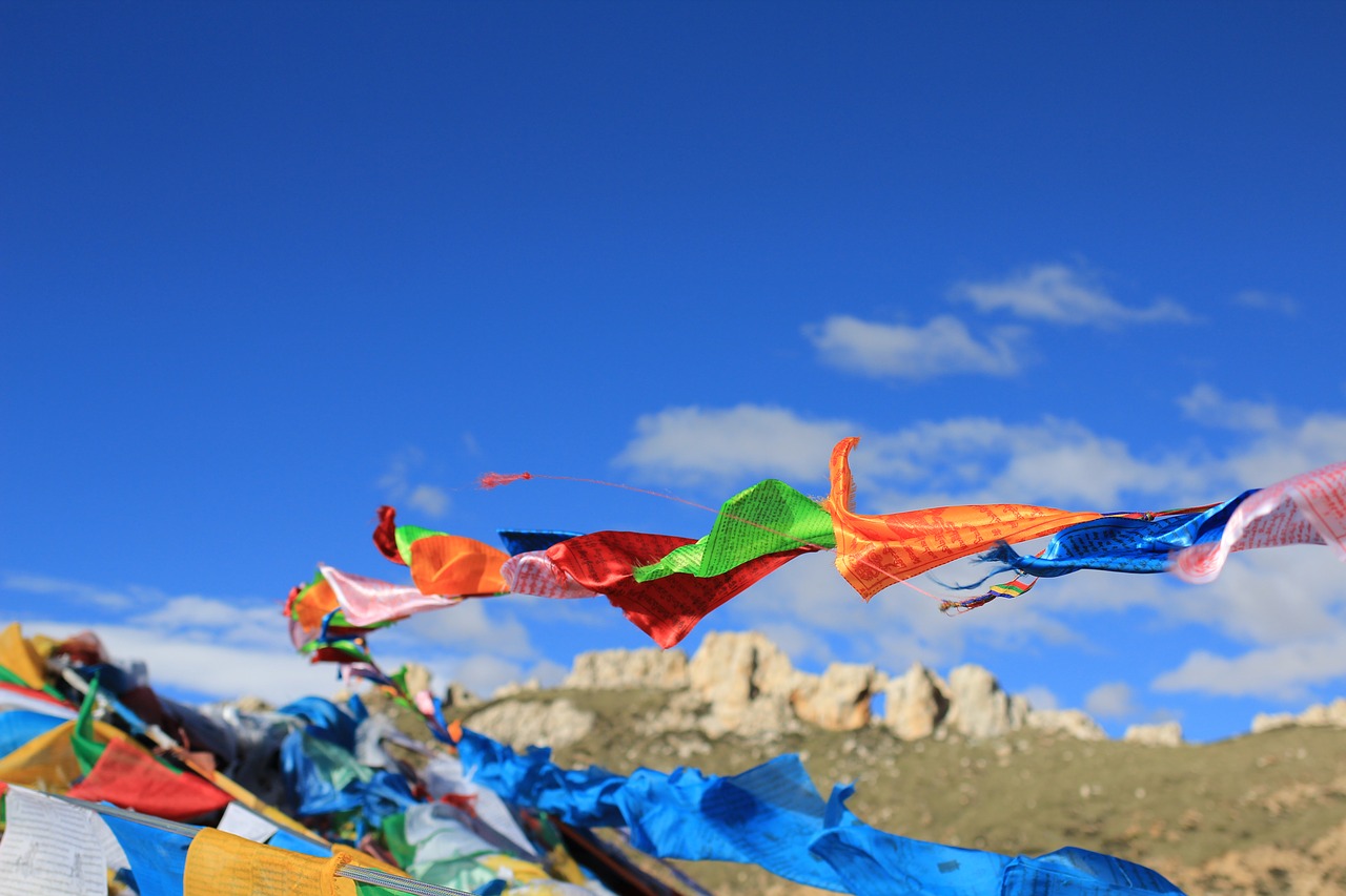 tibet prayer flags faith free photo