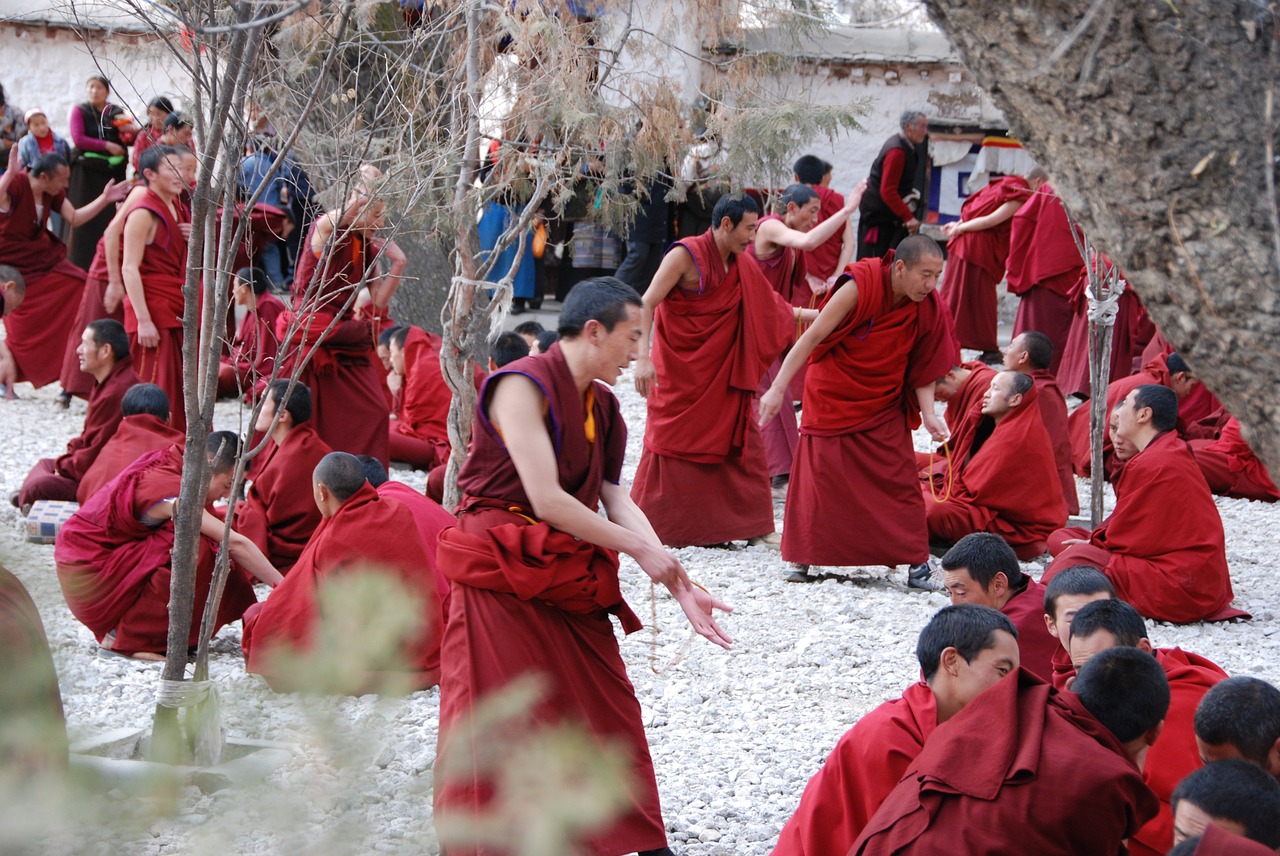tibet  monks  training free photo
