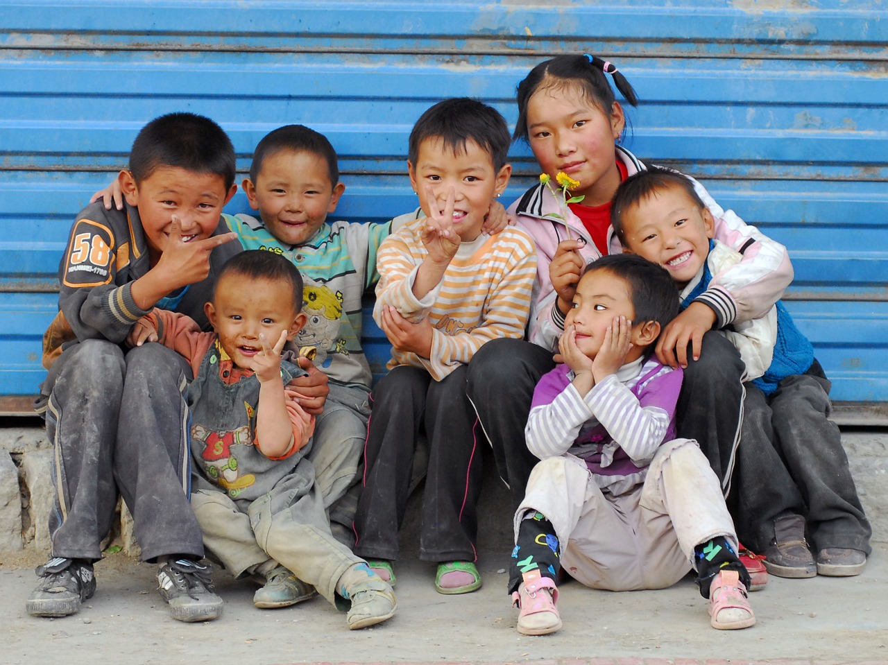 tibet children joy free photo