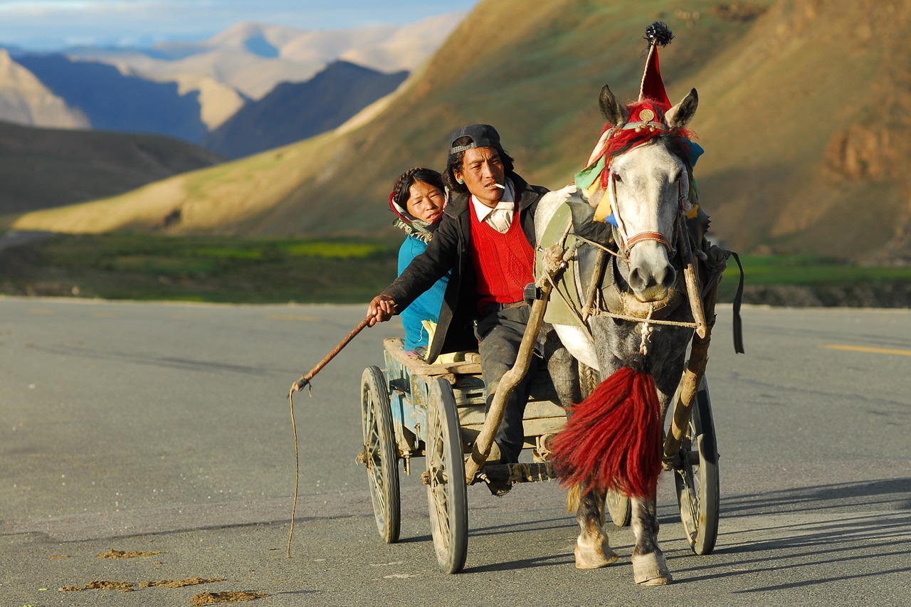 tibet transport landscape free photo