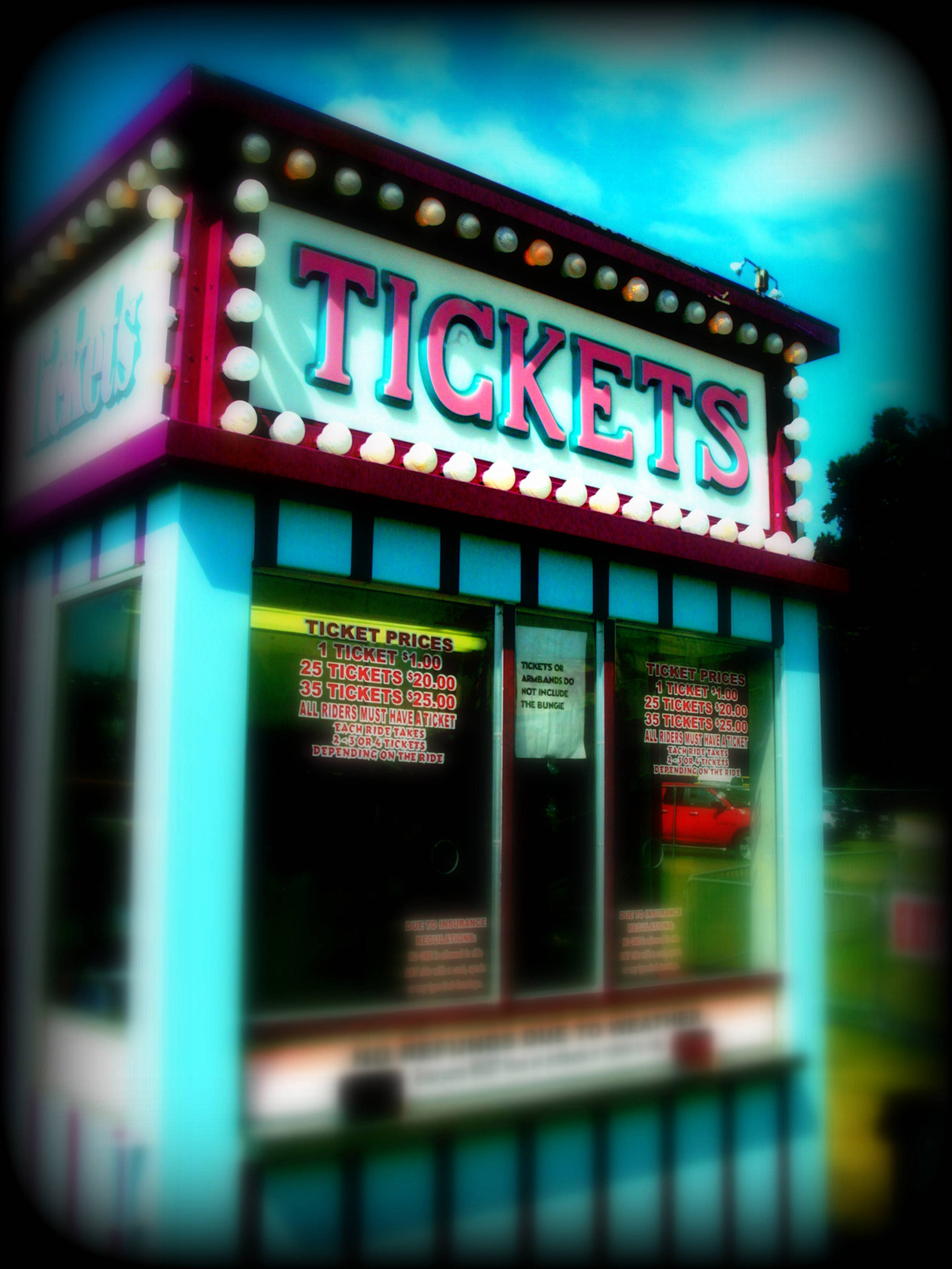 turquoise ticket booth carnival free photo