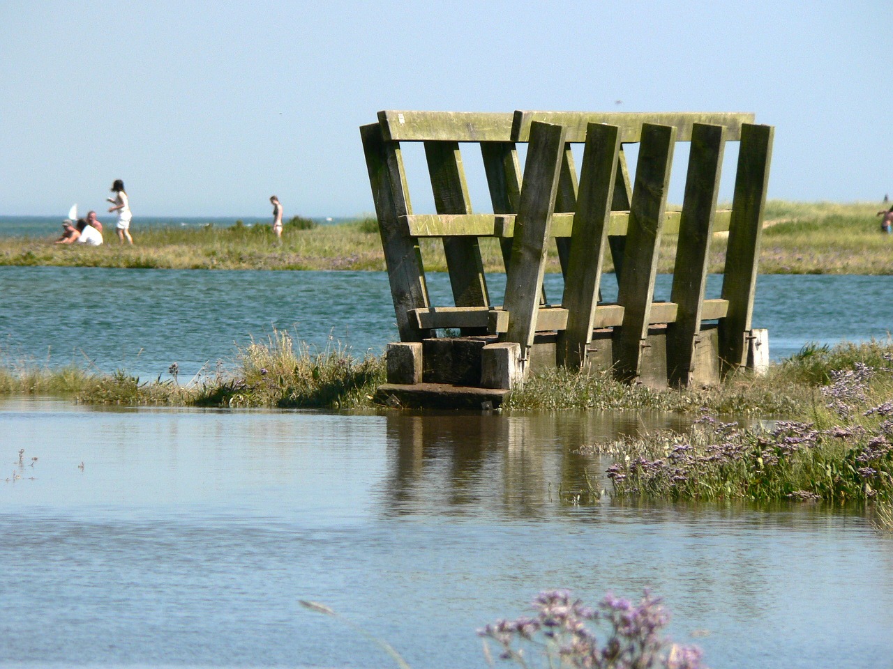 tide beach bridge free photo