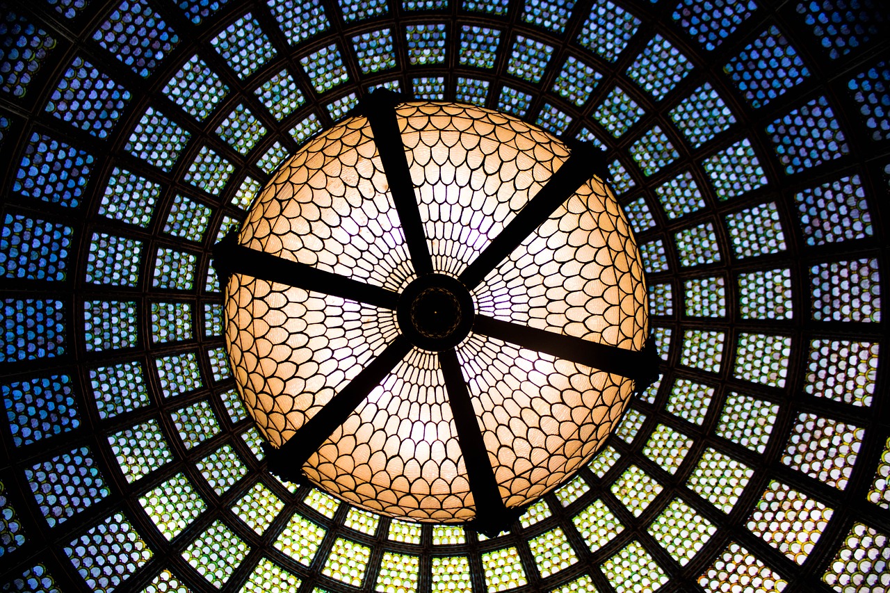 tiffany dome chandelier glass free photo
