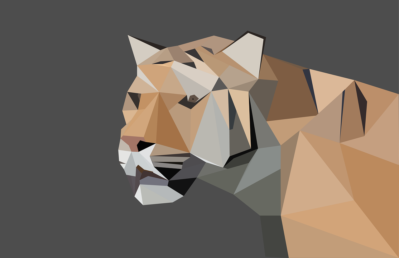 tiger low poly predator free photo