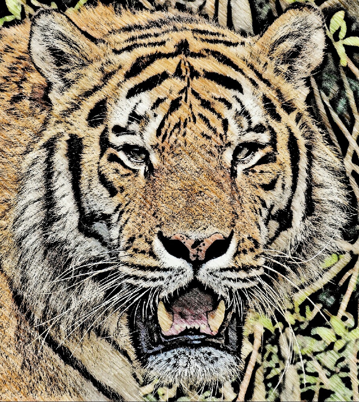 tiger drawing animal free photo