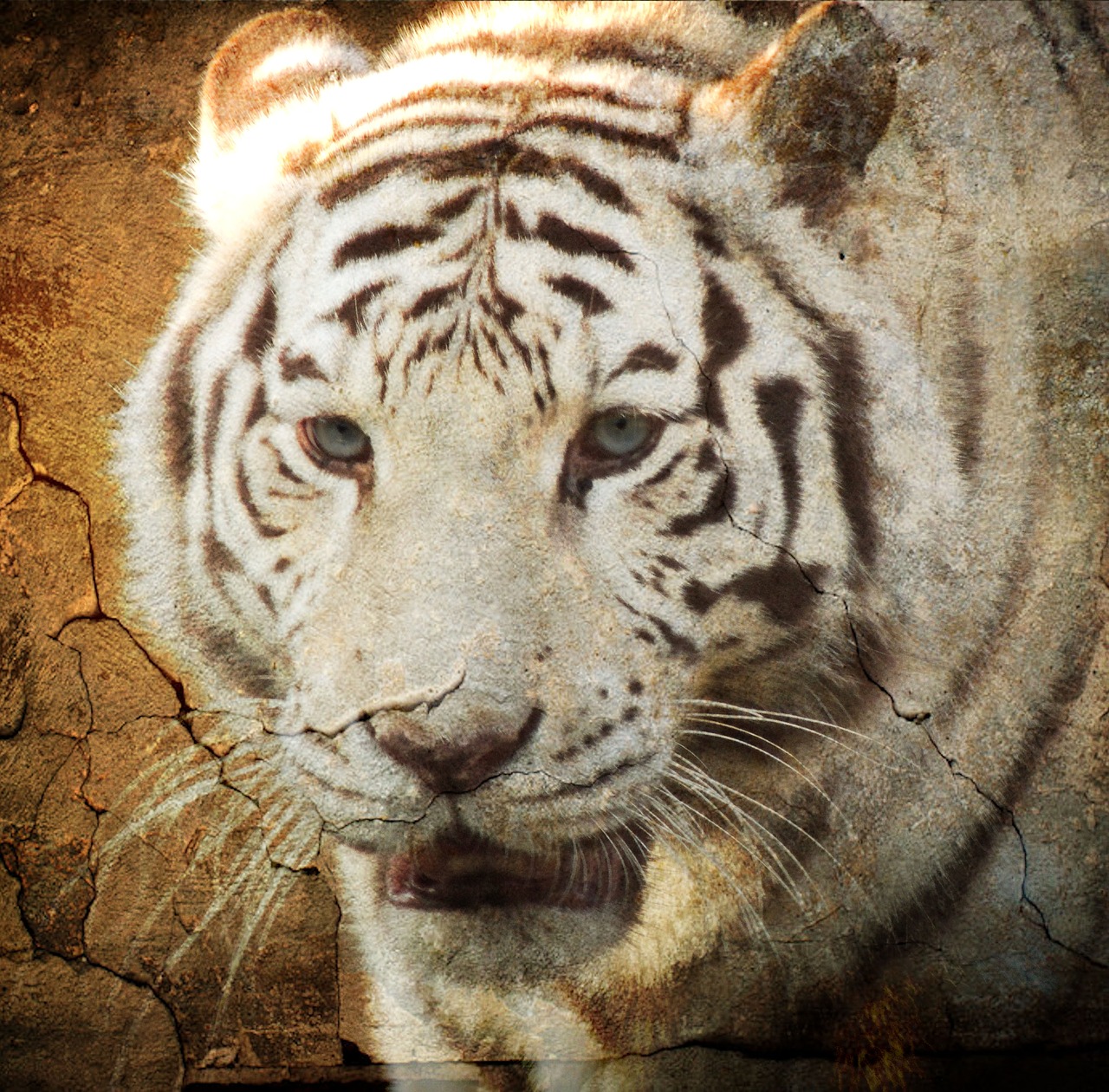 tiger surreal painting free photo